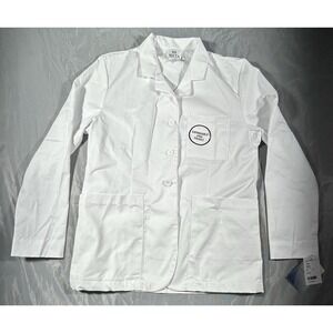 White Swan Meta Uniform Lab Coat Size 10 White Long Sleeve Pockets